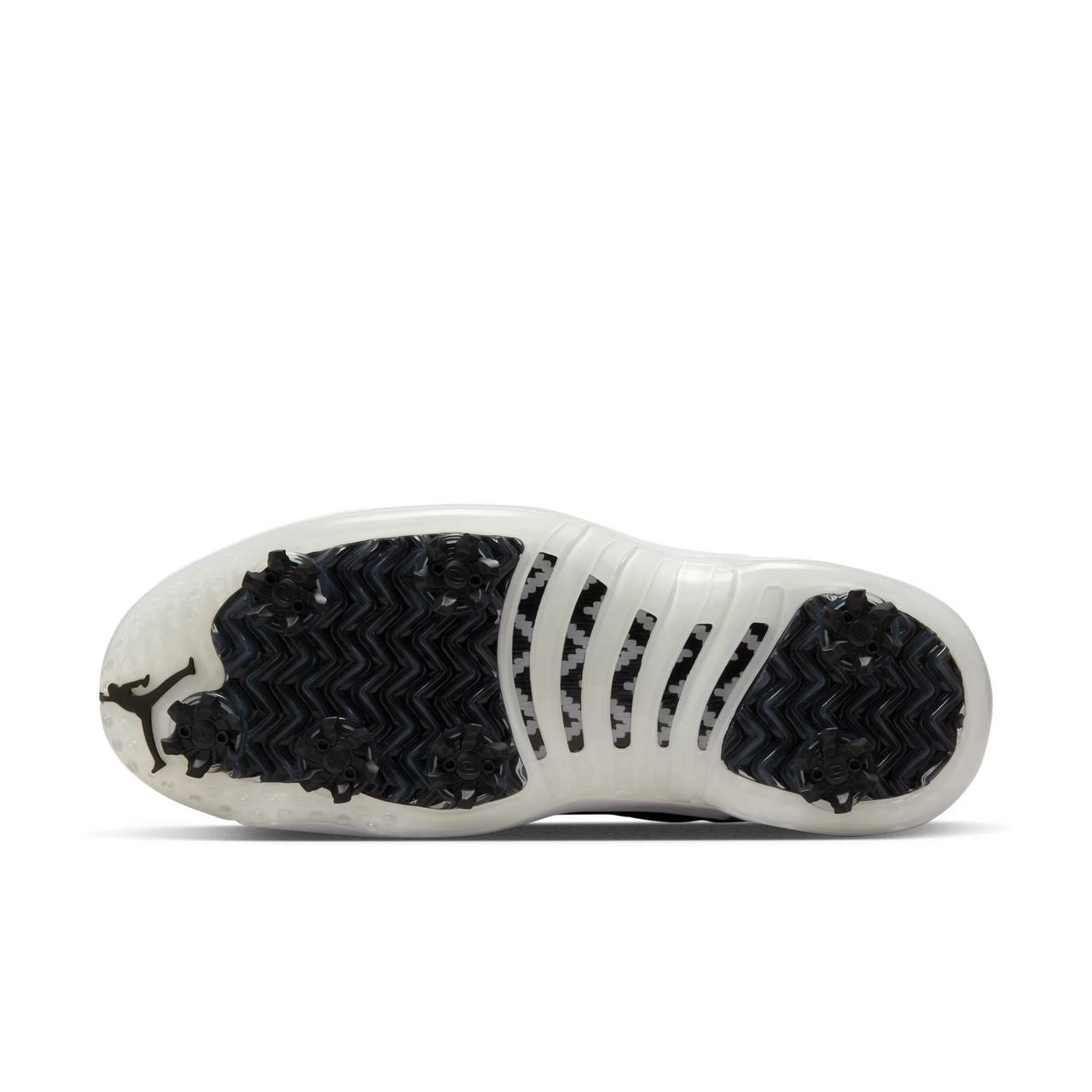 Nike Air Jordan XII Low Spiked Golf Shoe - White/Black 4 Nike Air Jordan XII Low Spiked Golf Shoe - White/Black - Image 2