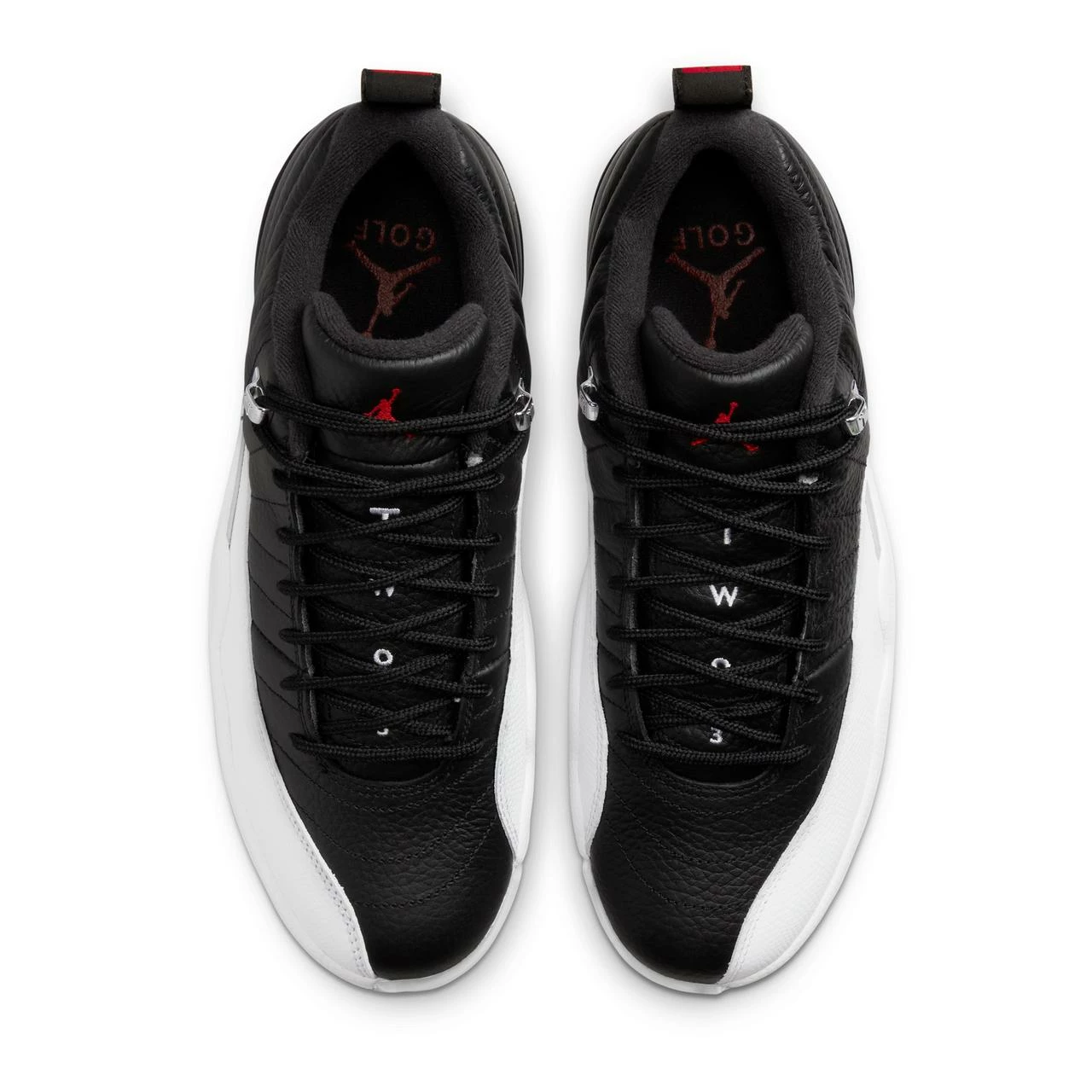 Nike Air Jordan XII Low Spiked Golf Shoe - White/Black 5 Nike Air Jordan XII Low Spiked Golf Shoe - White/Black - Image 3