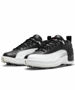 Nike Air Jordan XII Low Spiked Golf Shoe - White/Black 15 Nike Air Jordan XII Low Spiked Golf Shoe - White/Black -Golf Bags Sales 2023 Black 46