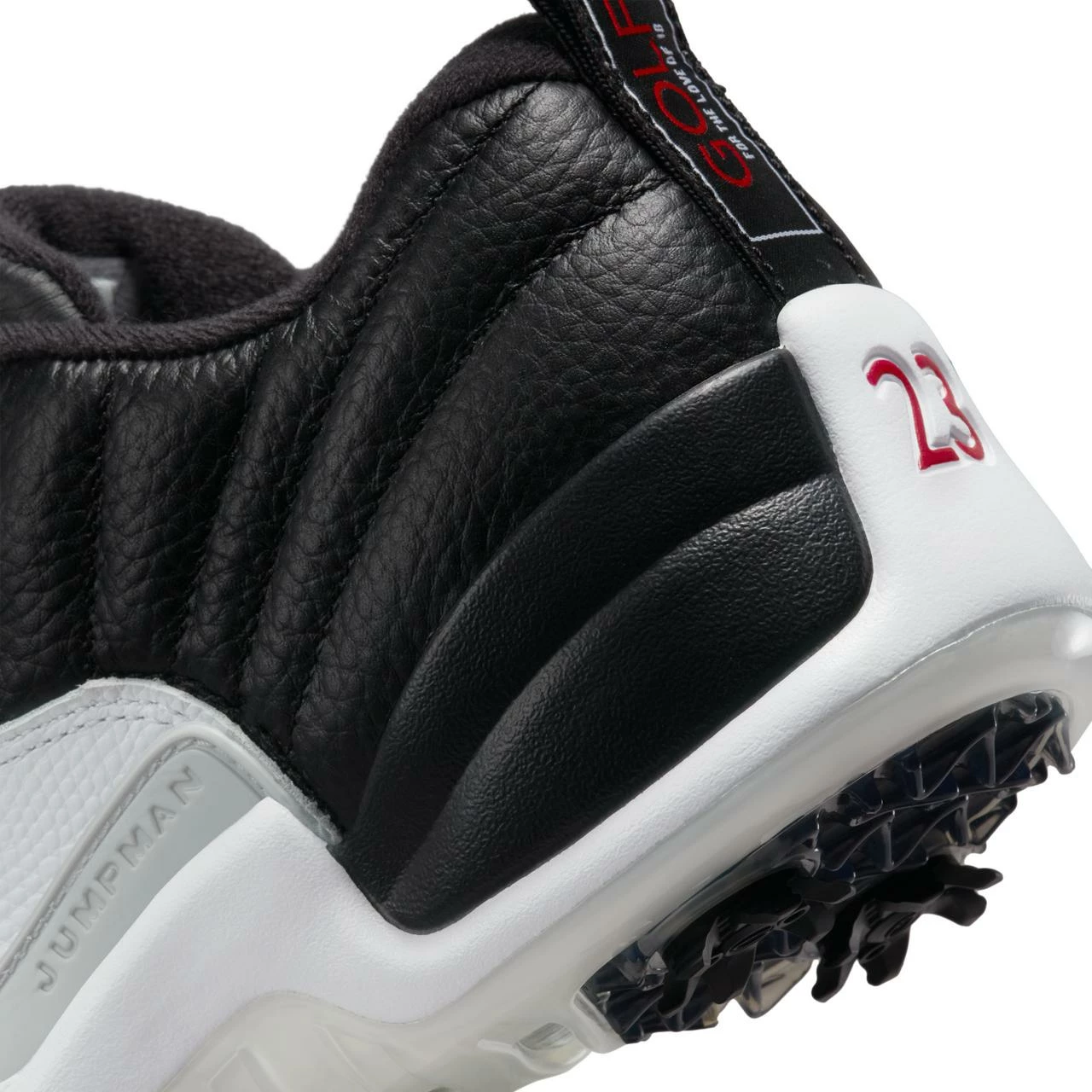 Nike Air Jordan XII Low Spiked Golf Shoe - White/Black 10 Nike Air Jordan XII Low Spiked Golf Shoe - White/Black - Image 8