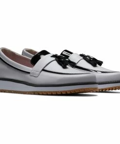 FootJoy Women's FJ Sandy Slip On Golf Shoe - White/Black -Golf Bags Sales 2023 Black 85