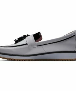 FootJoy Women's FJ Sandy Slip On Golf Shoe - White/Black -Golf Bags Sales 2023 Black 86