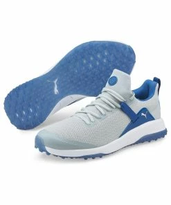 Puma Men's Fusion Evo Spikeless Golf Shoe - Grey/Blue -Golf Bags Sales 2023 Blue 68