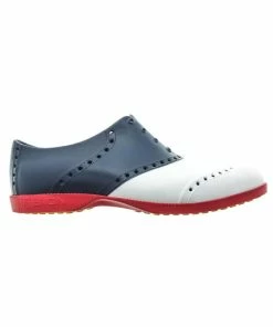 Biion Men's Oxford Saddle Spikeless Shoe - Red/White/Blue