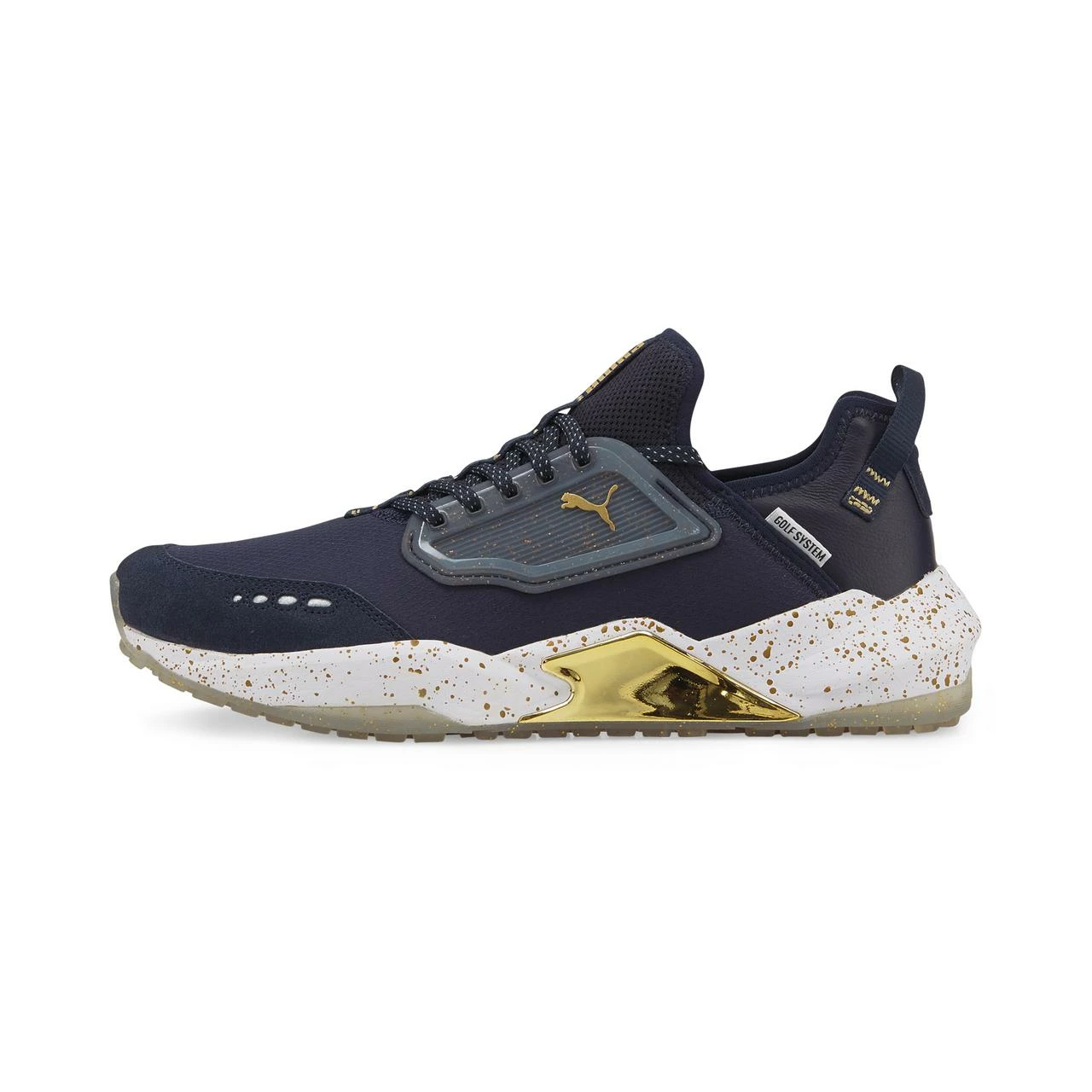 Puma Men's Palm Tree Crew GS-One Sport Spikeless Golf Shoe - Navy/Gold 3 Puma Men's Palm Tree Crew GS-One Sport Spikeless Golf Shoe - Navy/Gold