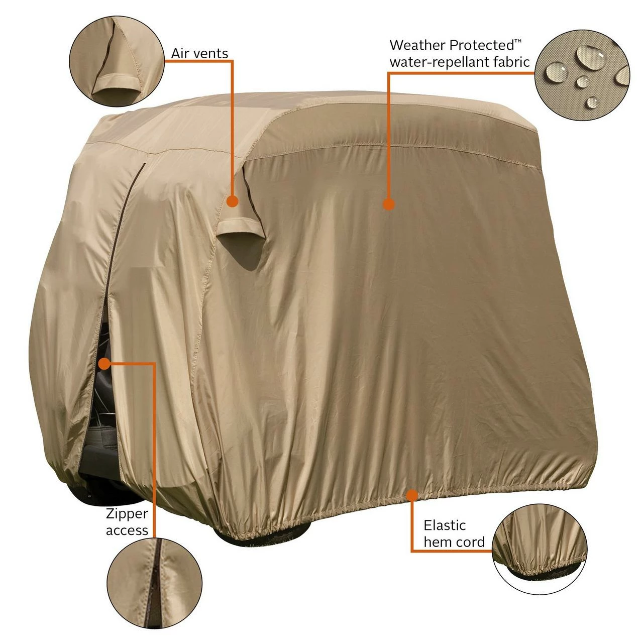 Classic Accessories Golf Cart Easy-On Cover 4 Classic Accessories Golf Cart Easy-On Cover - Image 2