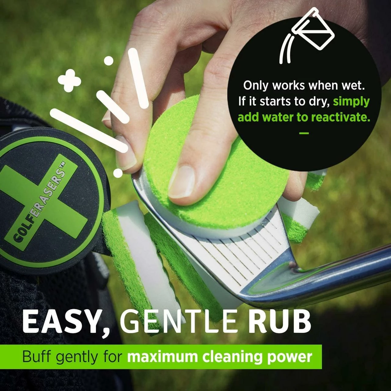 GOLF ERASERS Instant Golf Cleaner With Bag Tag - 6 Pack 5 GOLF ERASERS Instant Golf Cleaner With Bag Tag - 6 Pack - Image 3