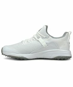 Puma Men's Fusion Evo Spikeless Golf Shoe - White -Golf Bags Sales 2023 Mens Fusion Evo Spikeless Golf Shoe White 5