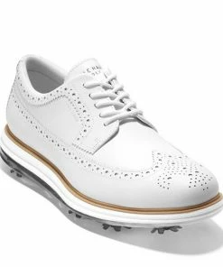 Cole Haan Men's Original Grand Tour Spiked Golf Shoe - White -Golf Bags Sales 2023 Mens Original Grand Tour Spiked Golf Shoe White 3