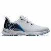 FootJoy Men's Fuel Sport Spikeless Golf Shoe - White/Navy -Golf Bags Sales 2023 Navy 9