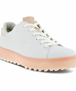 ECCO Women's Tray Spikeless Golf Shoe - White/Orange -Golf Bags Sales 2023 Orange 14