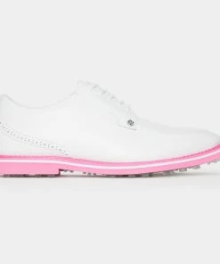 G/FORE Men's Brogue Heel Gallivanter Spikeless Golf Shoe - White/Pink