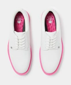 G/FORE Men's Brogue Heel Gallivanter Spikeless Golf Shoe - White/Pink -Golf Bags Sales 2023 Pink 44