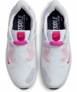 Nike Women's React Ace Tour Spikeless Golf Shoe - White/Pink -Golf Bags Sales 2023 Pink 7