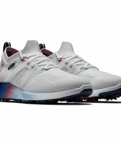 FootJoy Men's HyperFlex Spiked Golf Shoe - White/Blue/Purple -Golf Bags Sales 2023 Purple 20
