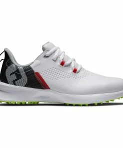 FootJoy Junior Fuel Spikeless Golf Shoe - White/Black/Red