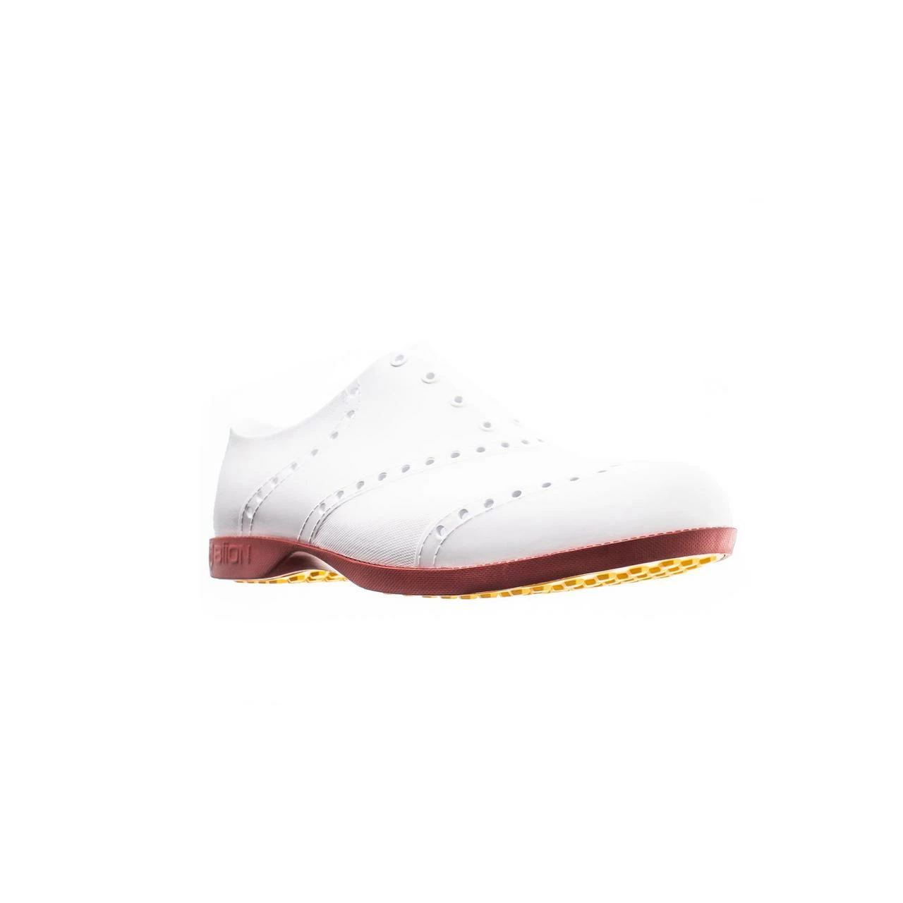 Biion Women's Oxford Bright Spikeless Shoe - White/Red 4 Biion Women's Oxford Bright Spikeless Shoe - White/Red - Image 2