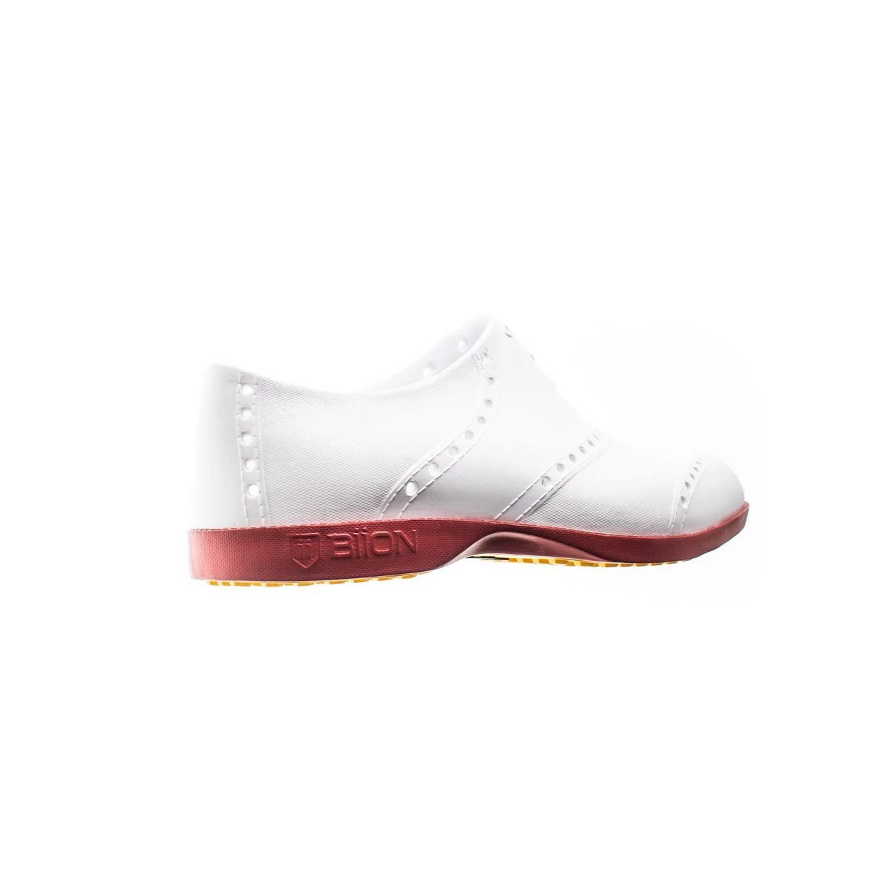 Biion Women's Oxford Bright Spikeless Shoe - White/Red 5 Biion Women's Oxford Bright Spikeless Shoe - White/Red - Image 3