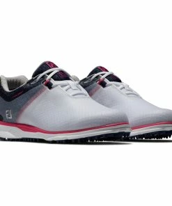 FootJoy Women's Pro SL Sport Spikeless Golf Shoe - White/Grey/Red -Golf Bags Sales 2023 Red 72