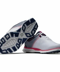 FootJoy Women's Pro SL Sport Spikeless Golf Shoe - White/Grey/Red -Golf Bags Sales 2023 Red 73