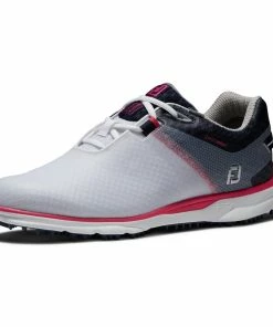 FootJoy Women's Pro SL Sport Spikeless Golf Shoe - White/Grey/Red -Golf Bags Sales 2023 Red 75