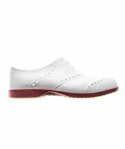 Biion Men's Oxford Bright Spikeless Shoe - White/Red