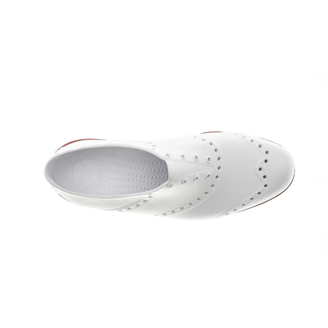 Biion Men's Oxford Bright Spikeless Shoe - White/Red 6 Biion Men's Oxford Bright Spikeless Shoe - White/Red - Image 4