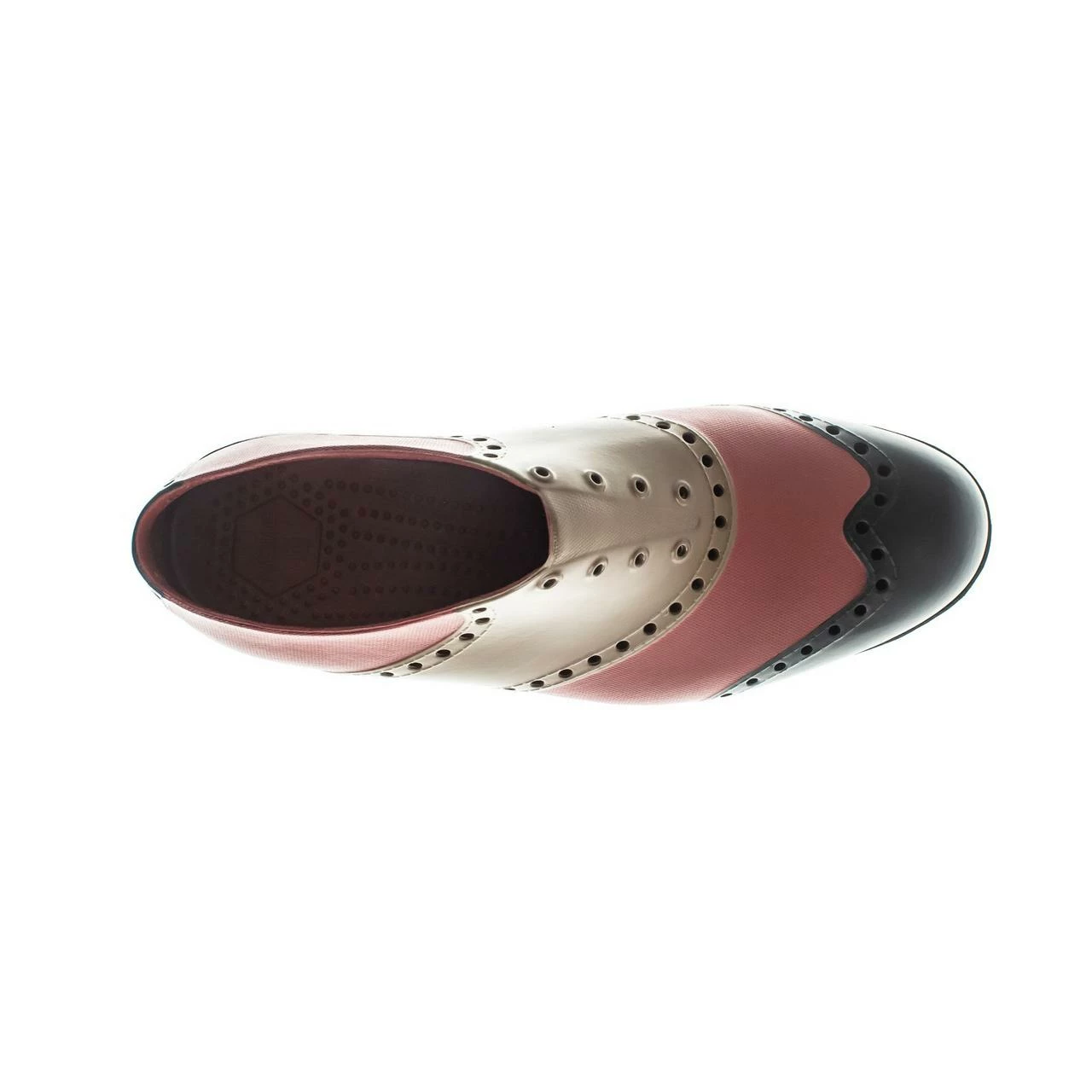 Biion Men's Oxford Wingtip Spikeless Shoe - Brown/Black/Red 6 Biion Men's Oxford Wingtip Spikeless Shoe - Brown/Black/Red - Image 4