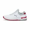 Puma Men's PROADAPT Alphacat Spikeless Golf Shoe- White/Red -Golf Bags Sales 2023 Red 93