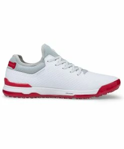 Puma Men's PROADAPT Alphacat Spikeless Golf Shoe- White/Red -Golf Bags Sales 2023 Red 95