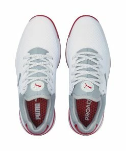 Puma Men's PROADAPT Alphacat Spikeless Golf Shoe- White/Red -Golf Bags Sales 2023 Red 96