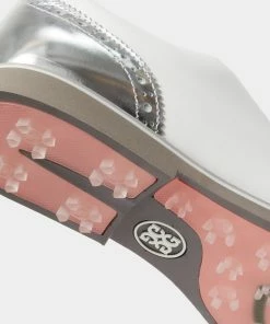 G/FORE Women's Cap Toe Gallivanter Spikeless Golf Shoe - White/Silver -Golf Bags Sales 2023 Silver 18