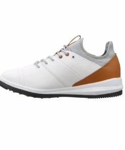 ATHALONZ Men's EnVe Spikeless Golf Shoe - White/Tan -Golf Bags Sales 2023 Tan 2