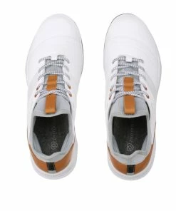 ATHALONZ Men's EnVe Spikeless Golf Shoe - White/Tan -Golf Bags Sales 2023 Tan 4