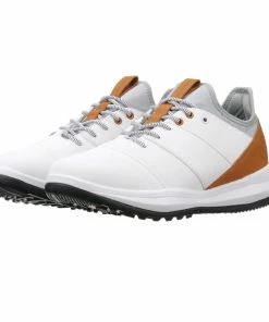 ATHALONZ Men's EnVe Spikeless Golf Shoe - White/Tan -Golf Bags Sales 2023 Tan 5