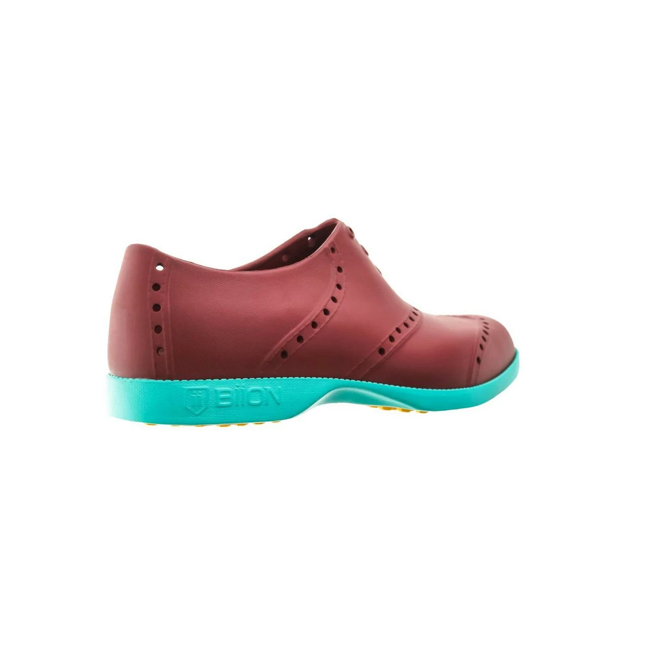 Biion Women's Oxford Bright Spikeless Shoe - Brick Red/Teal 5 Biion Women's Oxford Bright Spikeless Shoe - Brick Red/Teal - Image 3