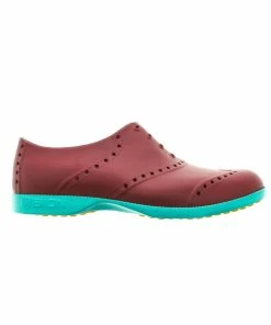 Biion Women's Oxford Bright Spikeless Shoe - Brick Red/Teal