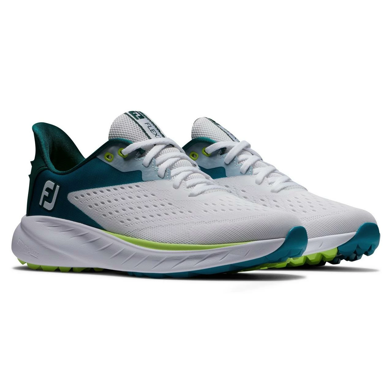 FootJoy Women's Flex XP Spikeless Golf Shoe - White/Teal 5 FootJoy Women's Flex XP Spikeless Golf Shoe - White/Teal - Image 3