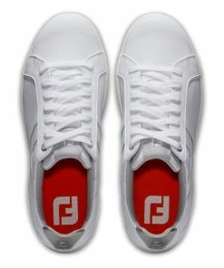 FootJoy Women's FJ Links Spikeless Golf Shoe - White -Golf Bags Sales 2023 Womens FJ Links Spikeless Golf Shoe White 4