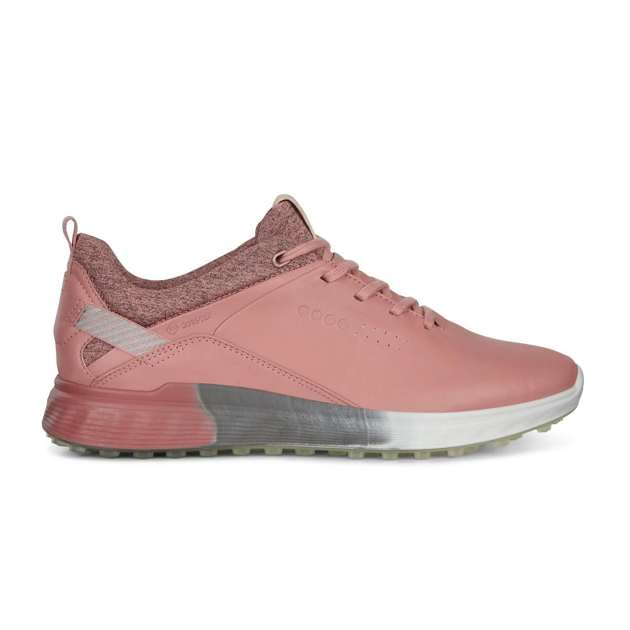 ECCO Women's Goretex S-Three Spikeless Golf Shoe-Rose 3 ECCO Women's Goretex S-Three Spikeless Golf Shoe-Rose