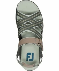 FootJoy Women's Webbing Spiked Golf Sandal - Tan -Golf Bags Sales 2023 Womens Webbing Spiked Golf Sandal Tan 1
