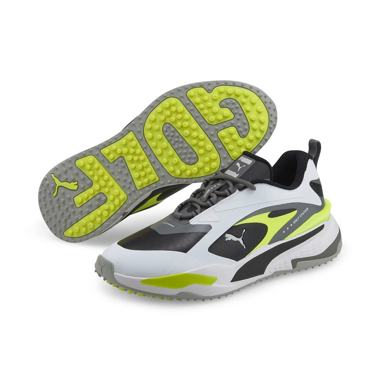 Puma Men's GS-Fast Spikeless Golf Shoe - White/Black/Yellow 8 Puma Men's GS-Fast Spikeless Golf Shoe - White/Black/Yellow - Image 6